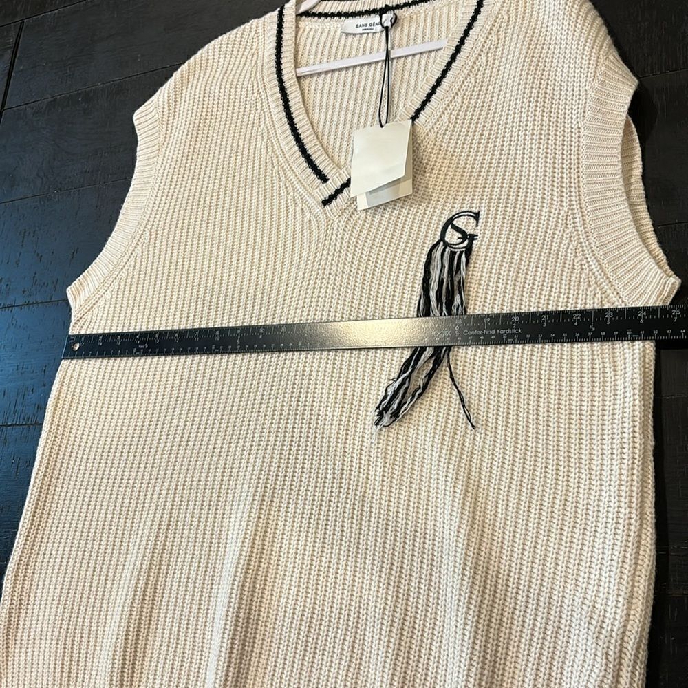NWT Sans Gene OVERSIZED KNIT VEST Medium Embroidered Wool Cashmere Blend‌ Dress - Picture 12 of 16